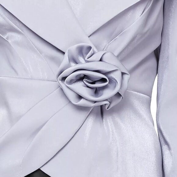 Alex Evenings Floral Trim Blouse Women's Petite Size MP Purple Wedding Guest - Picture 2 of 10